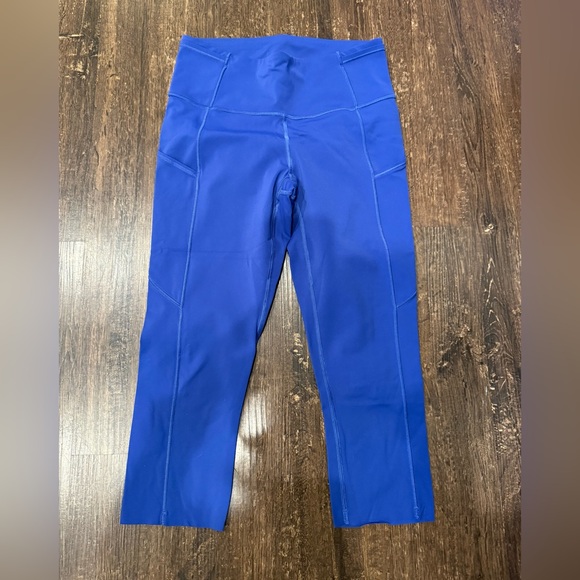 Lululemon indigo fast and free High-Waisted crop Leggings, 6, 19 inch. - Picture 1 of 4